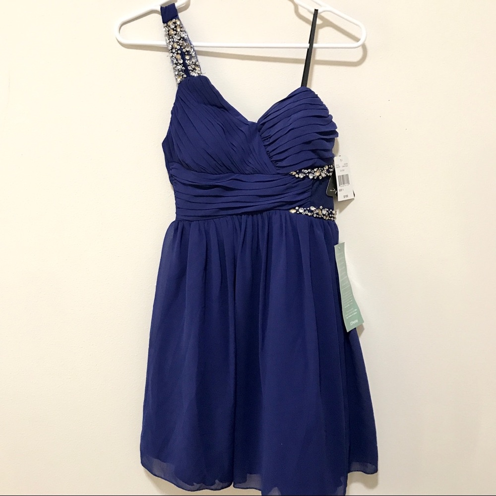 Special Occasion Cobalt Blue One Shoulder Dress